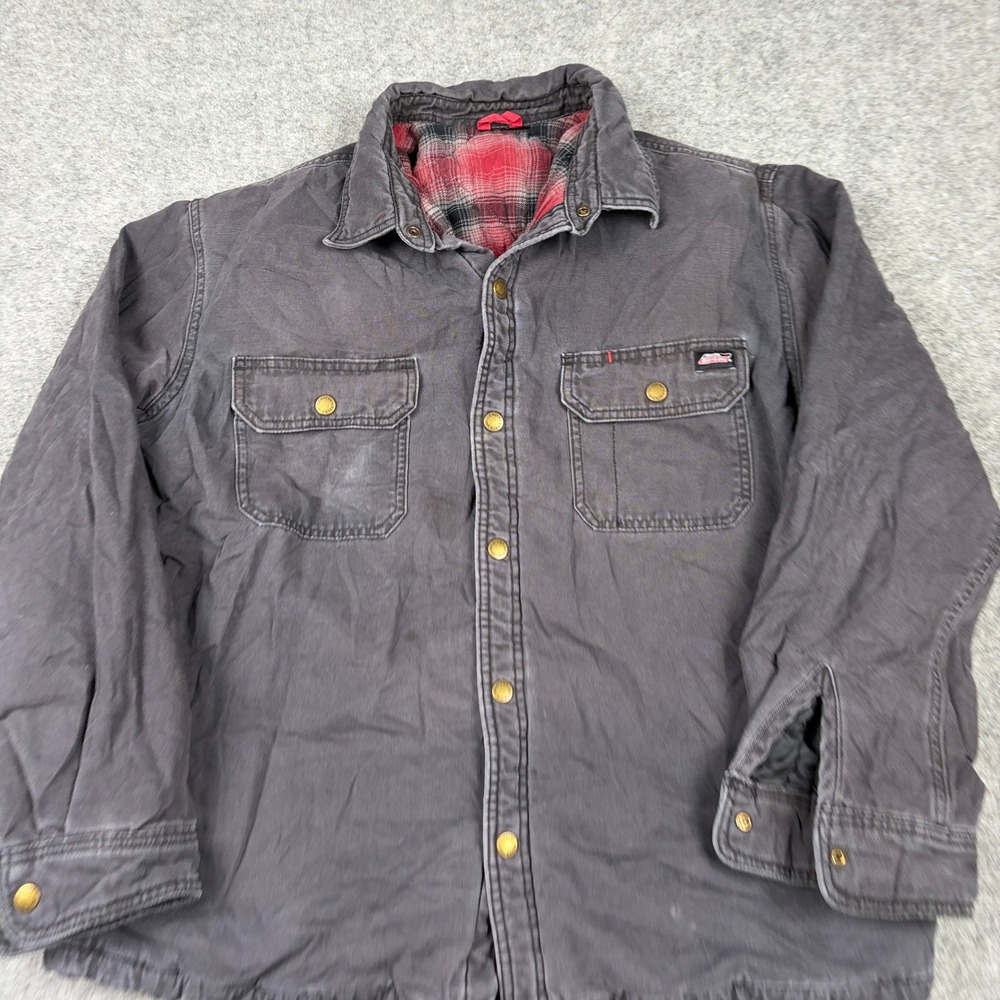 Dickies Jacket Mens XL Gray Flannel Lined Duck Canvas Workwear Detroit Utility - Picture 3 of 9